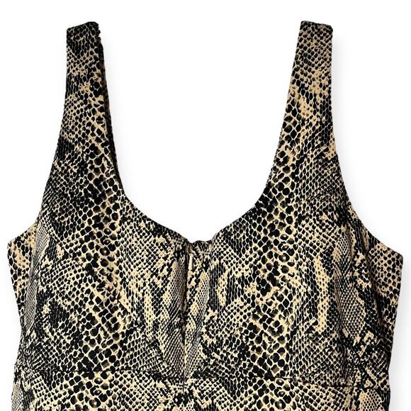 Michael Kors Snakeskin Print Sheath Dress Beige Black Bodycon Cocktail Size 6 - Picture 8 of 14